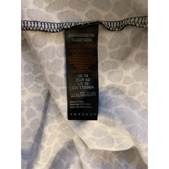 NWT TopShop animal print‎ tie puff sleeve Mini Tea Dress Size 10 - Picture 11 of 12